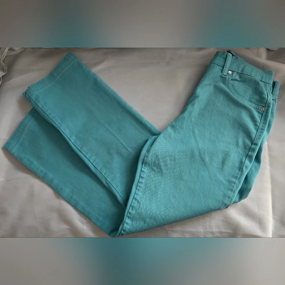 Gloria Vanderbilt Amanda Jeans Sz 4P  High Rise Straight Leg Turquoise Color - Picture 3 of 9